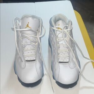 Nike Kids White and Gold Basketball Sneakers